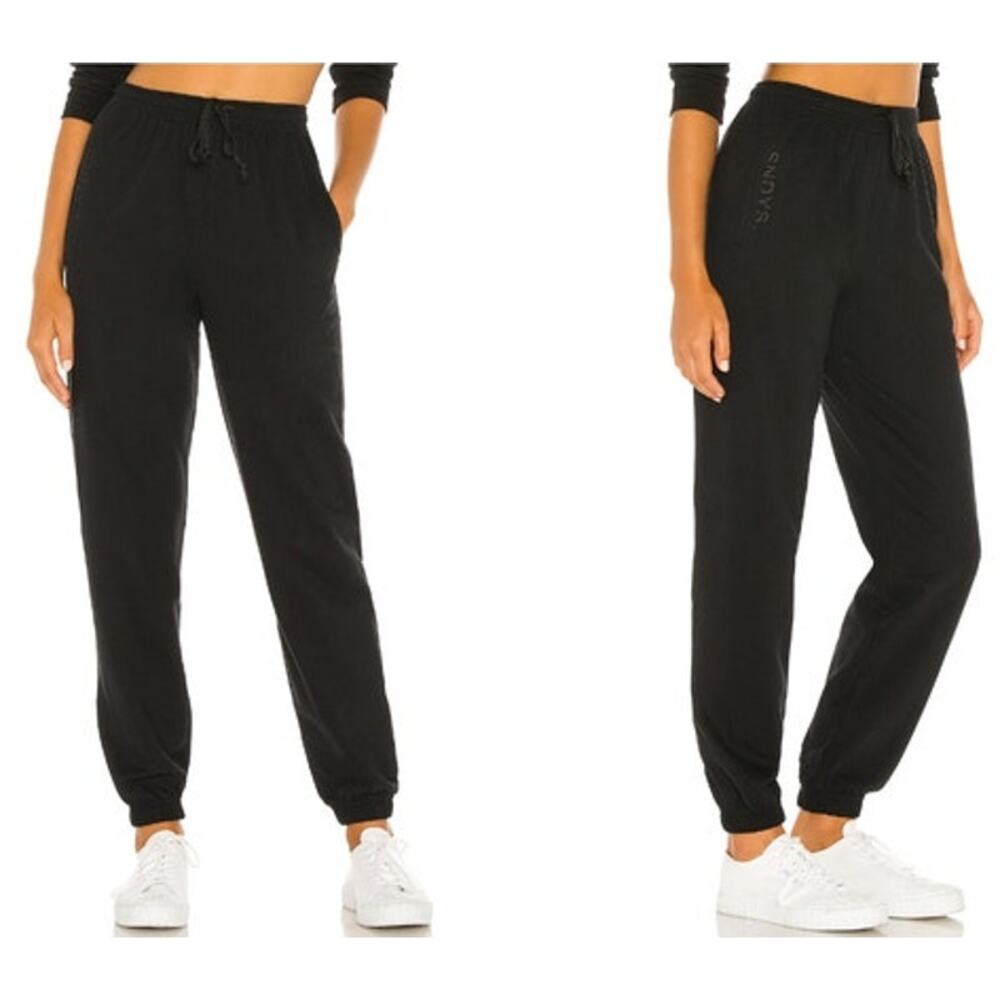 SNDYS. Everyday Luxe Hi-Rise Joggers Sweatpants Washed Black Size 4 - Picture 8 of 8